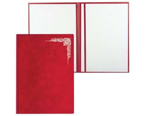 Папка адресная бархат с виньеткой, формат А4, красная, индивидуальная упаковка