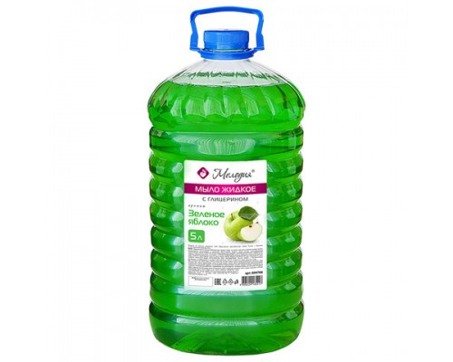 Мыло жидкое 5л МЕЛОДИЯ "Зеленое яблоко", с глицерином, ПЭТ