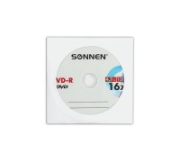 Диск DVD-R Sonnen, 4,7 Gb, 16x, бумажный конверт